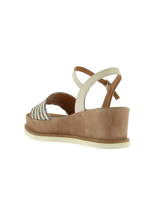 sandalo da donna in pelle e raffia multicolore GIANMARCO SORELLI | 2162X